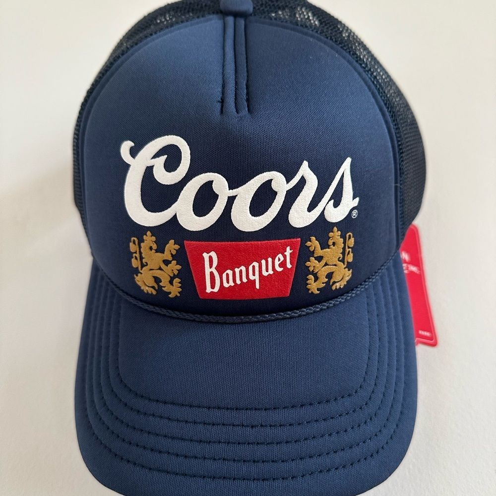 Coors Banquet Miller American Needle Navy Valin Mesh Trucker Hat Adjustable Cap
